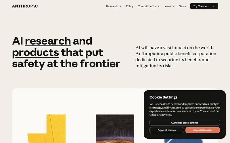 Screenshot of anthropic.com