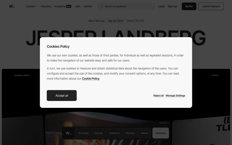 Screenshot of awwwards.com