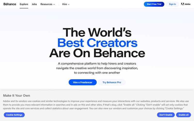 Screenshot of behance.net