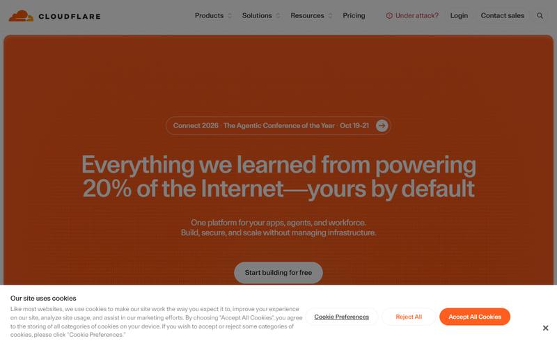 Screenshot of cloudflare.com