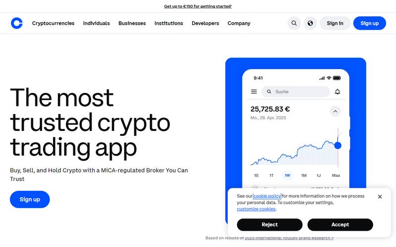 Screenshot of coinbase.com