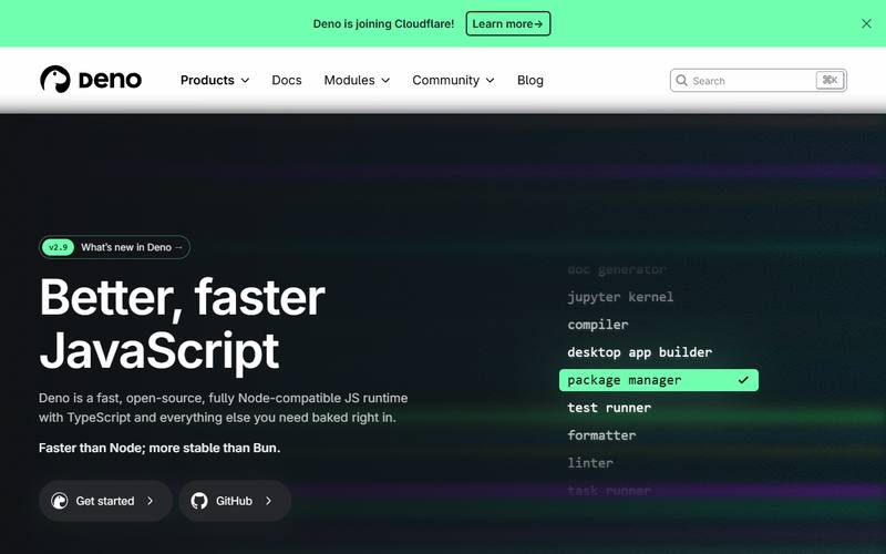 Screenshot of deno.com