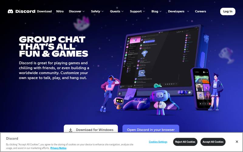 Screenshot of discord.com