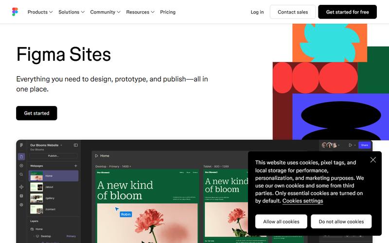 Screenshot of figma.com/sites
