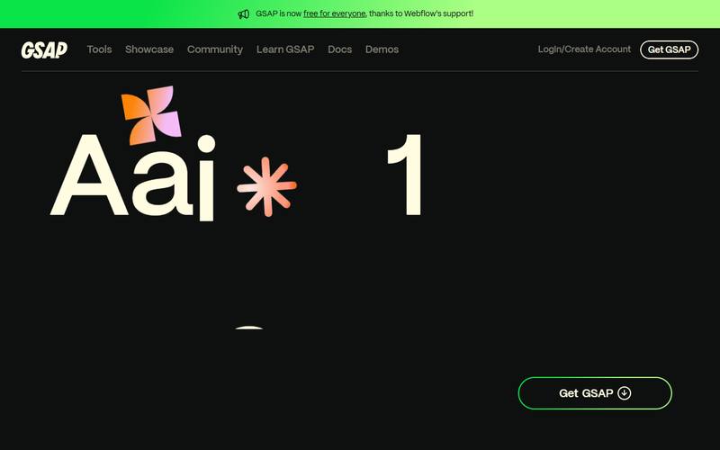 Screenshot of gsap.com