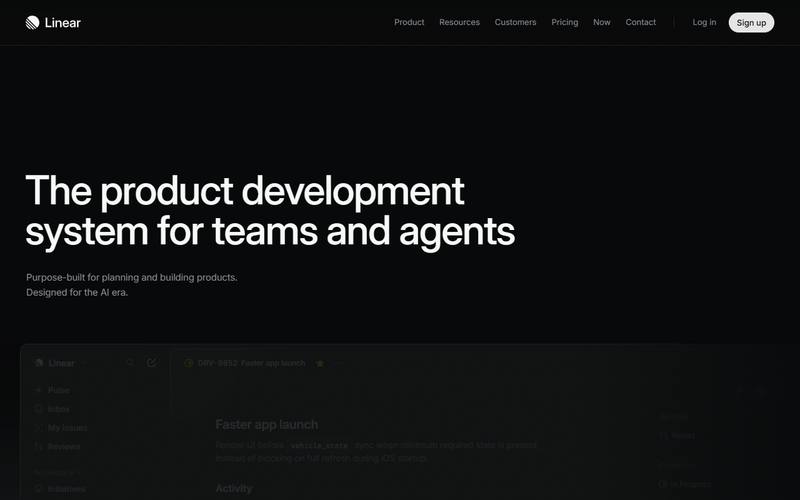 Screenshot of linear.app