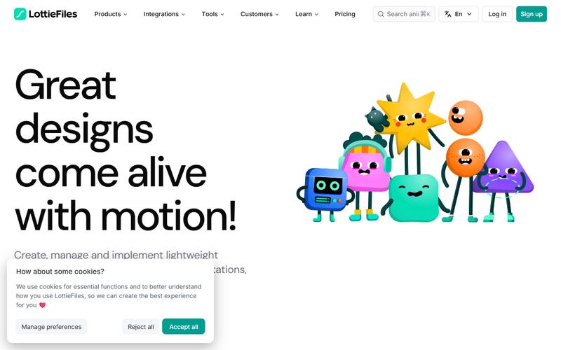 Screenshot of lottiefiles.com