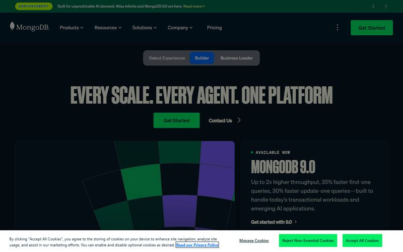 Screenshot of mongodb.com