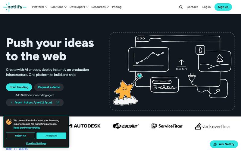 Screenshot of netlify.com