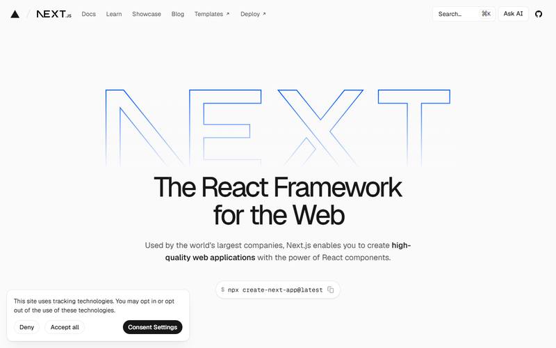 Screenshot of nextjs.org