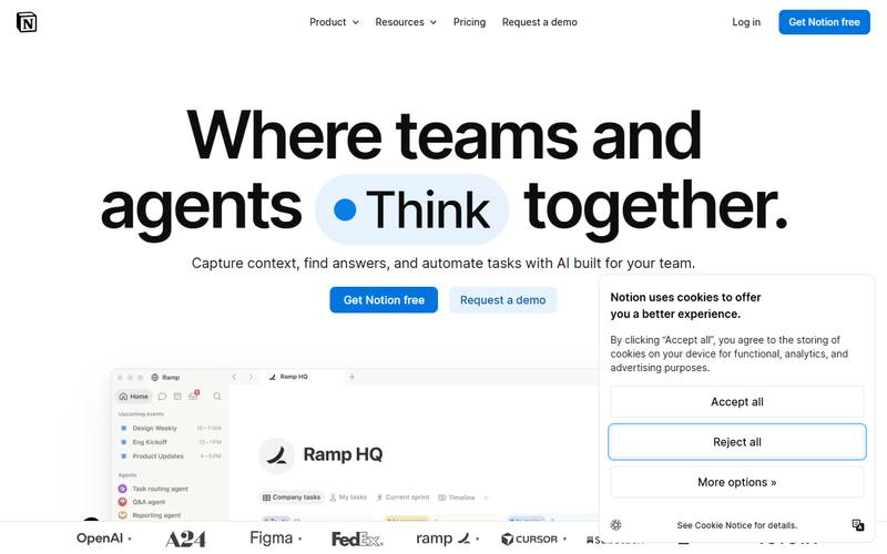 Screenshot of notion.so