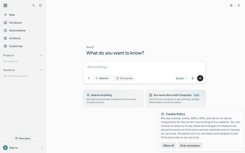 Screenshot of perplexity.ai