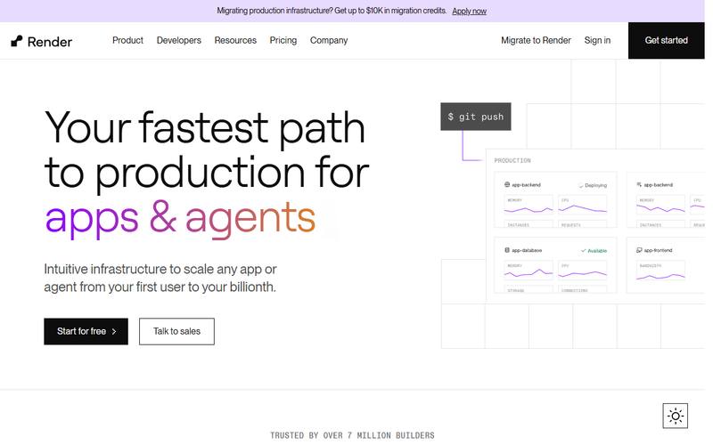Screenshot of render.com