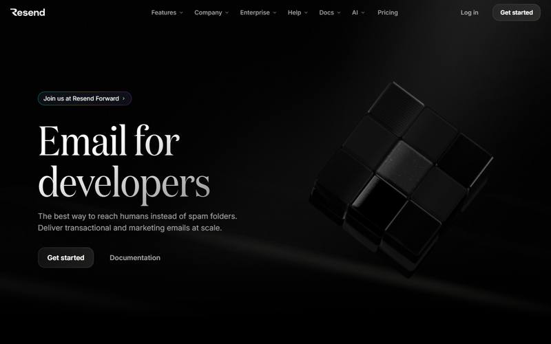 Screenshot of resend.com
