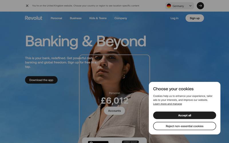 Screenshot of revolut.com