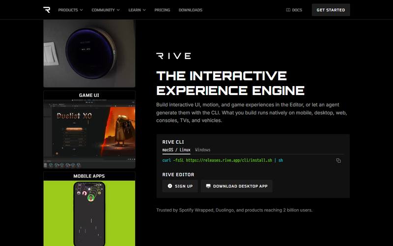 Screenshot of rive.app