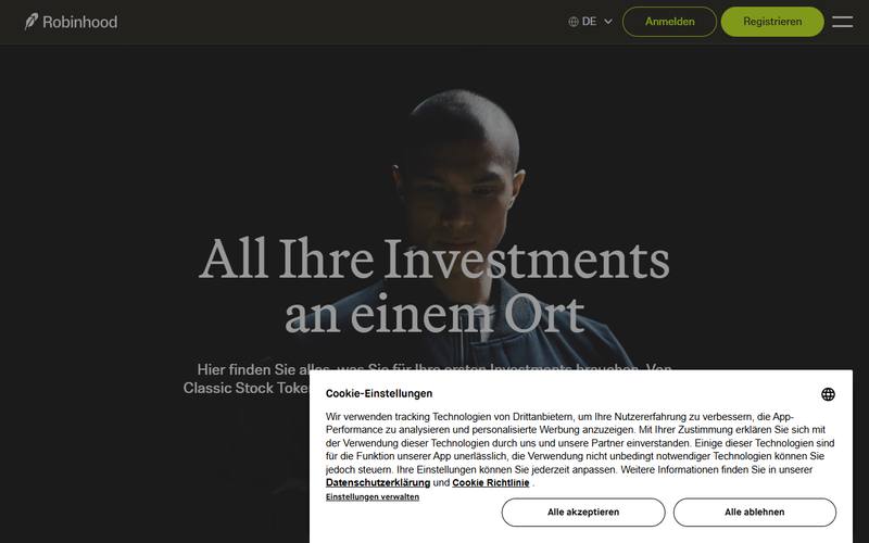 Screenshot of robinhood.com