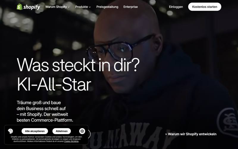 Screenshot of shopify.com