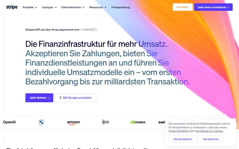 Screenshot of stripe.com