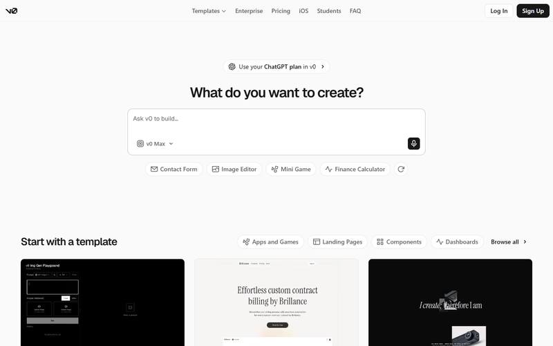 Screenshot of v0.app