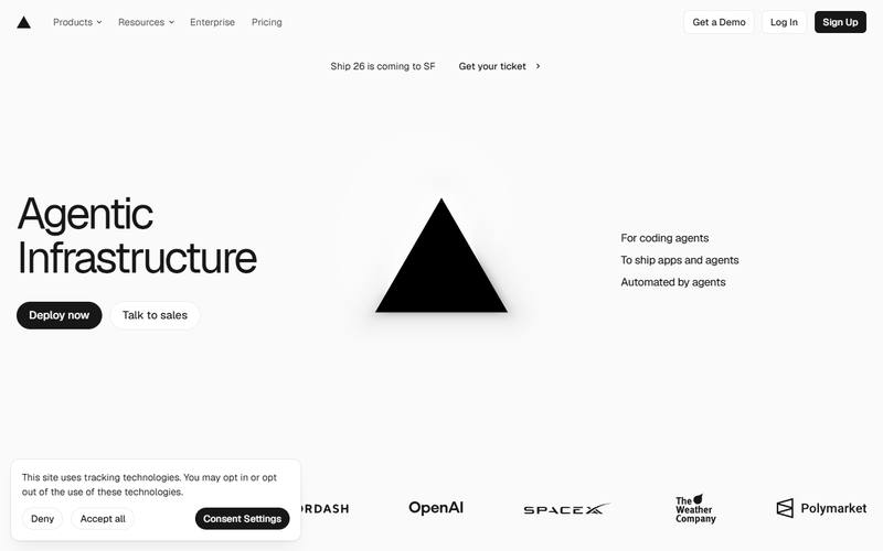 Screenshot of vercel.com