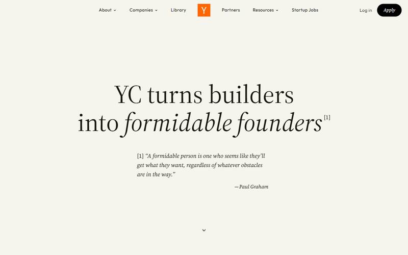 Screenshot of ycombinator.com